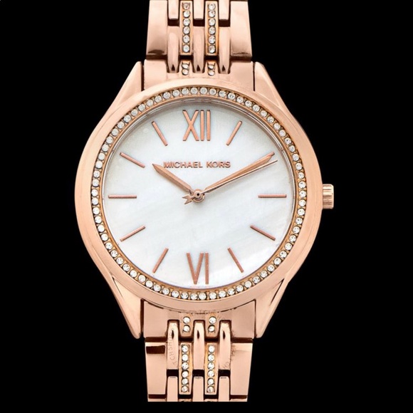 Brand New Michael kors Quartz Mother of pearl Dial Stainless Steel Ladies Watch - Picture 2 of 8